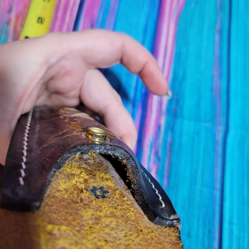 🔷️Vintage Tooled Leather Horse Head Belt Loop Knife Sheath or Case - Picture 5 of 11